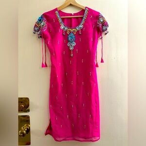 Beaded Pink Salwar Set Size XS